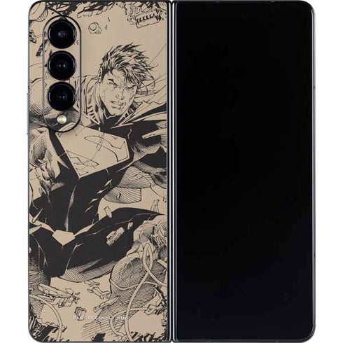 DC Comics Superman Unchained #1 Original Cover Pencils Galaxy Z Fold4 5G Skin